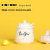 ONTUBE Ceramic Sugar Bowl with Lid and Spoon, 12oz (beige)