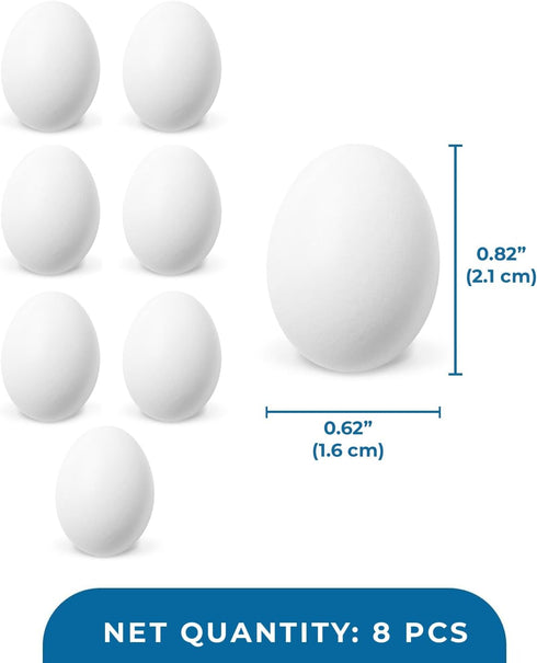 8 Pack Finch, 0.82x0.62 SunGrow Fake Wooden Eggs to Train Birds from Laying in The Nesting Boxes & to Stop from Eating