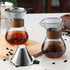 Pour Over Coffee Maker with Double Layer Stainless Steel Filter, 13.5oz/400ml Borosilicate Glass Carafe, Wooden Collar