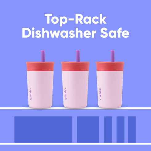 12 Oz, Owala Kids Insulation Stainless Steel Tumbler with Spill Resistant Flexible Straw, Easy to Clean, Kids Water