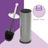 Home Basics Toilet Brush with Swirl Canister, Grey | Neutral Color | Sturdy Base | Embossed Design
