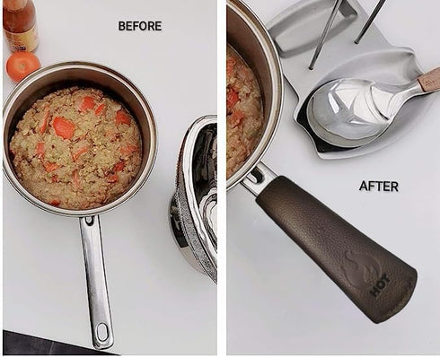 Leather Cast Iron Skillet Pan Handle Cover, Standard 4.5, Thick Heat Resistant Holder for Skillets
