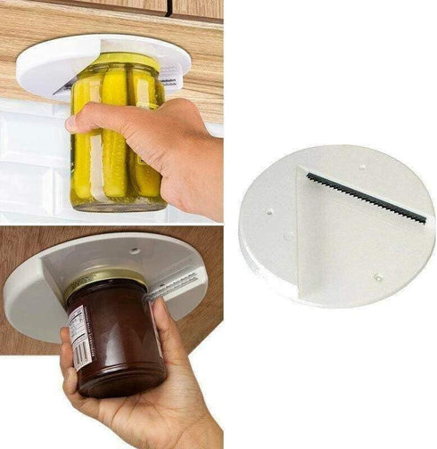 New Under Cabinet Manual Jar Opener for Weak Hands and Seniors with Arthritis, Small, White