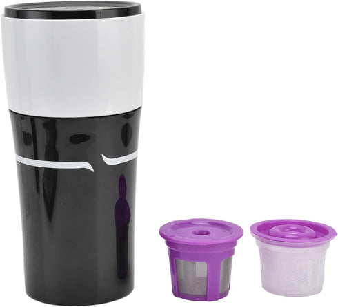 Zerodis Portable Drip Coffee Maker, 450ML for Office Camping, Hot and Cold Brew for K Cup Capsules