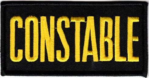 Constable Chest Patch - 4 x 2 - Med. Gold Lettering - Black Backing - Hook Backing Y by Foppapedretti