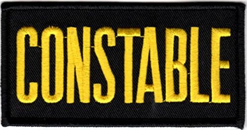 Constable Chest Patch - 4 x 2 - Med. Gold Lettering - Black Backing - Hook Backing Y by Foppapedretti