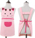 Love Potato Cute Girls Toddler Cartoon Cat Embroidered Cotton Kitchen Cooking Baking Apron for Kids 2-4 Years Old - Pink