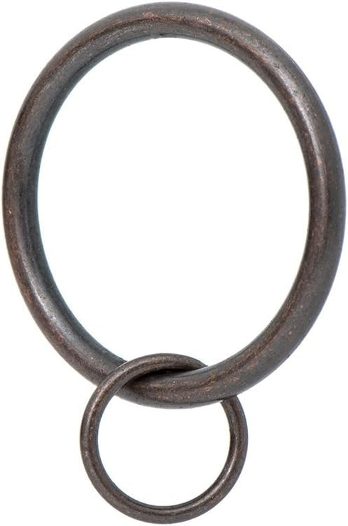 Ivilon Drapery Eyelet Curtain Rings - 1.7" Ring Loop for Hook Pins, Set of 14 - Oil Rubbed Bronze (ORB)