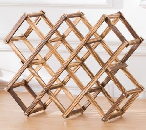 Freestanding Stackable Wine Rack Organizer, Foldable Design for Countertop and Cabinets, Scratch-resistant Protector