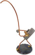 Fishing Nut Collectible Handmade Metal Art Figurine, Desk Accessories, Home Office Décor