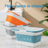 Plastic Caddy for Cleaning Supplies, Collapsible Storage Basket with Handles, Organizer Bin for Bathroom, Kitchen (Blue)