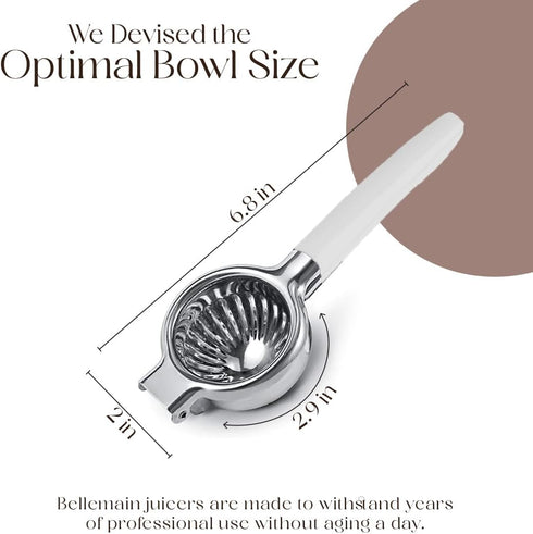 Bellemain Citrus Juicer | Metal Lemon Squeezer | Lime and Lemon Juicer Stainless Steel with Silicone Handles | Manual