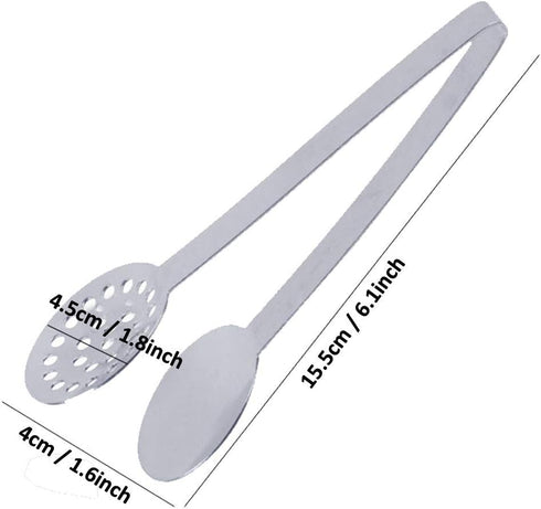 2 Pack Stainless Steel Tea Bag Squeezer Tongs, Strainer Grip