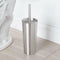 Set mDesign Slim Metal Toilet Brush - Modern Freestanding Holder for Bathroom - Practical With Rust-Resistant Finish
