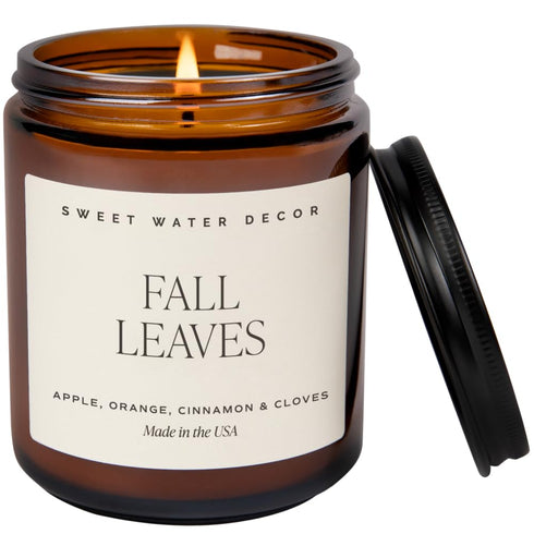 Sweet Water Decor Fall Candles - Hand Poured Soy Wax Autumn Candles with Apple & Cinnamon Scent