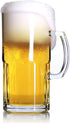 BaveL Style Extra Large Beer Mug, 34 Ounce Glass Mug with Handle, One Liter German Beer Stein