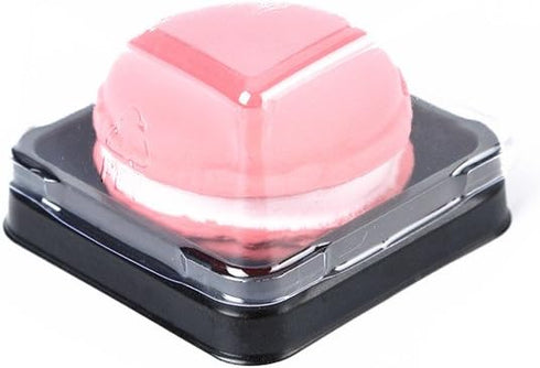 50g Mooncake Packaging Clear Plastic Macaron Containers with Labels, Ideal for Mini Muffins, Set of 50 (Square Black)