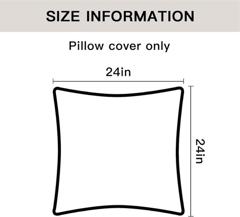 Pack 2 24 24 Inch OTOSTAR of Soft Linen Decorative Throw Pillow Covers x Solid Farmhouse Pillowcases Boho Accent Pillow