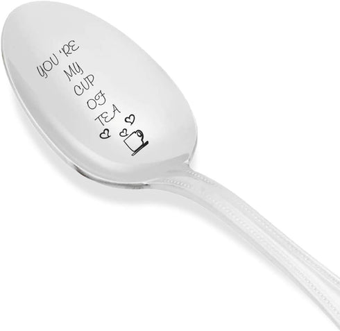 You're My Cup of Tea Spoon Engraved spoon for hot tea House warming gifts unique gift ideas Flatware for Dining & Entertaining