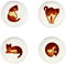 4pcs Ceramics Cat Relief Seasoning Dishes, Sushi Dipping Bowl, Appetizer Dessert Plate Set