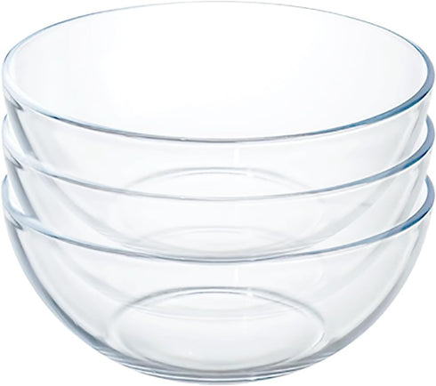 5 Inch Glass Mixing Bowls Set, Round Salad Bowls, Small Kitchen Bowls, Set of 3