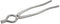 Stainless Steel Pakkad-Big, 1 Pcs, Modern Food Tongs, Silver, 10.4 x 2.2 x 0.2 Inch