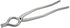 Stainless Steel Pakkad-Big, 1 Pcs, Modern Food Tongs, Silver, 10.4 x 2.2 x 0.2 Inch