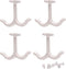 4 PCS Zinc Alloy Double Prong Ceiling Hook, Heavy Duty Coat Hook, Mug Hooks for Bathroom Kitchen Garage