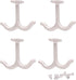 4 PCS Zinc Alloy Double Prong Ceiling Hook, Heavy Duty Coat Hook, Mug Hooks for Bathroom Kitchen Garage