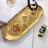 Gold Tray 2 Pack, Stainless Steel Decorative Tray for Bathroom, Jewelry, Vanity Storage, 9 Inch-Oval