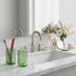 Tonxus Set, 11oz Set, Countertop Bathroom Toothbrush Holder Green Glass Toothbrush Holder and Bathroom Tumbler Cup