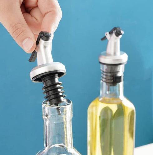 HORNO 5 Pack Oil Spouts, Olive Oil Vinegar Bottle Stopper Dispenser, Leakproof Bottle Spouts for Vinegar, Salad, Wine