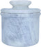 White Marble Butter Keeper with Lid | Soft Spreadable French Butter Crock