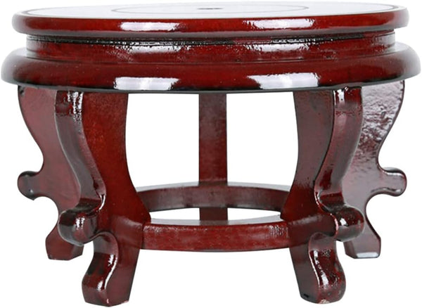 YARNOW Wooden Plant Stand, Rustic Flower Pot Base Holder Stool, Oriental Style Plant Saucer for Vase Display