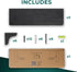 17 inch (3 Pack) Real Wood Black Shelves for Wall - - Easy to Install, Template and Video Included - Black Wall Shelf