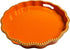 Counter, (13") Orange Decorative Tray for Coffee Table, Wavy Scallop Beaded Plastic Serving Tray forKitchen Ottoman