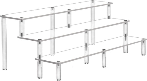 AZEAM 15 3/4 Inch Acrylic Riser Display Shelf - 3 Tier Display Riser for Figures, Cupcake, Perfume, Makeup Collection