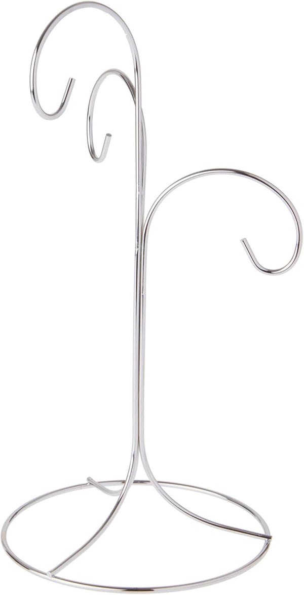 Bard's 3 Tiered Silver Ornament Stand, Tree, 10.75" H x 5.125" W x 5.125" D