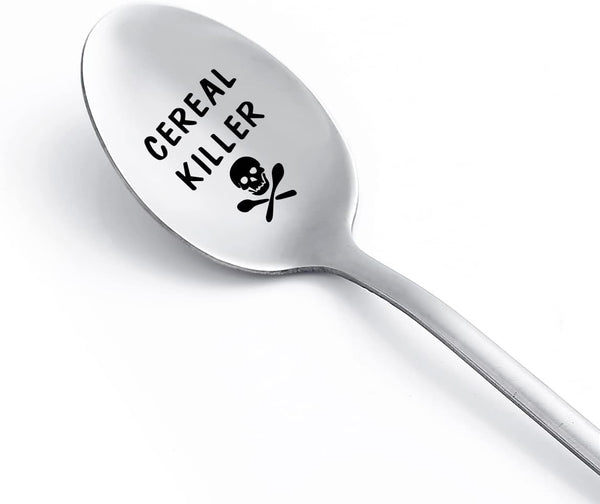 Laser Engraved Cereal Killer Spoon for Dad, Pragmatic Gift for Cereal Lovers, Funny Birthday Gift