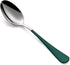 Green Dinne 12 Piece Set, Green Handle Silverware Spoon, 18/0 Stainless Steel Flatware, 7.3-inch Dessert Spoons