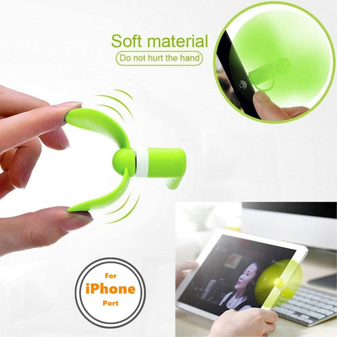 Cell Phone Fan for iPhone, 4 Pack Mini USB Fan for Mobile Phones, Portable Pocket Fan for iPhone 14 13 12 11 10 9