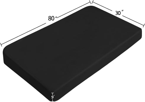 Cot Sheets 30" x 80", Cot Size Mattress Sheet Fitted with Narrow Twin/Camp Rvs Bunk/Guest Beds/Camping Cot/Travel Trailers/Spilt Queen Bed, Super Soft and Breathable Microfiber Cover, Black