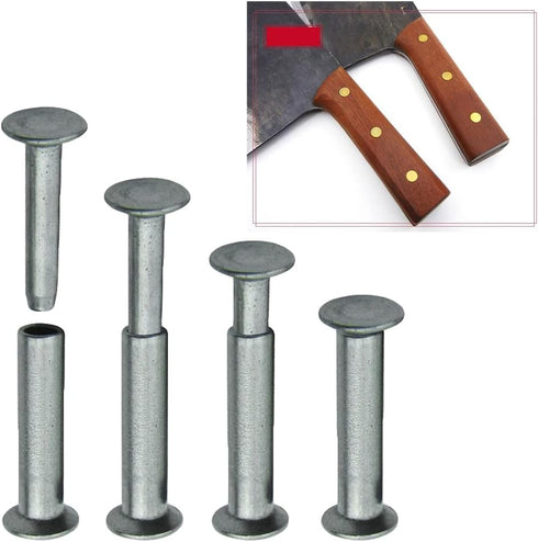 9 Sets Kitchen Knife Handle Screw Fixing Rivet Nuts Chef Knives Cutter Wooden Grip Screws Fastener Fixer Clip Nail Replacement Repair Stainless Steel Rivets Anti-Corrosion DIY Tools Accessories