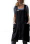 YESDOOD Cotton Linen Apron, Cross Back Apron for Women with Pockets, Pinafore Dress for Cooking