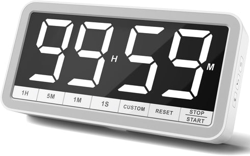 VOCOO Digital Kitchen Timer, 7.8” Extra Large Display, Magnetic LED Timer with 4 Alarms for Cooking and Home Gym