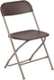 Flash Furniture Hercules Series Plastic Folding Chair - Brown - 2 Pack