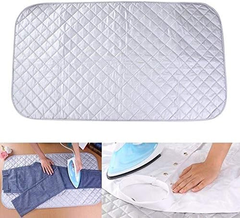 Ironing Pad Mat, Portable Travel Ironing Blanket, 100% Cotton Quilted Cover for Washer Dryer Table Top