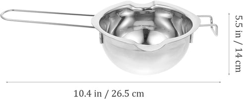 Hemoton Stainless Steel Double Boiler Pot, Melting Pot for Chocolate, Baking Pan for Butter, Candy, Cheese, Candle Soap