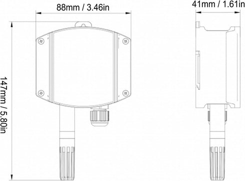Temperature and Humidity Transmitter, 4-20mA DC 10-30V High Accuracy Analog Sensor for Industrial, Agricultural Use