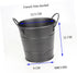 Small Black Metal Food Container, Portable Ice Bucket, Mini Tinplate Basket, Dipping Sauce Snack Bucket, Metal Barrel